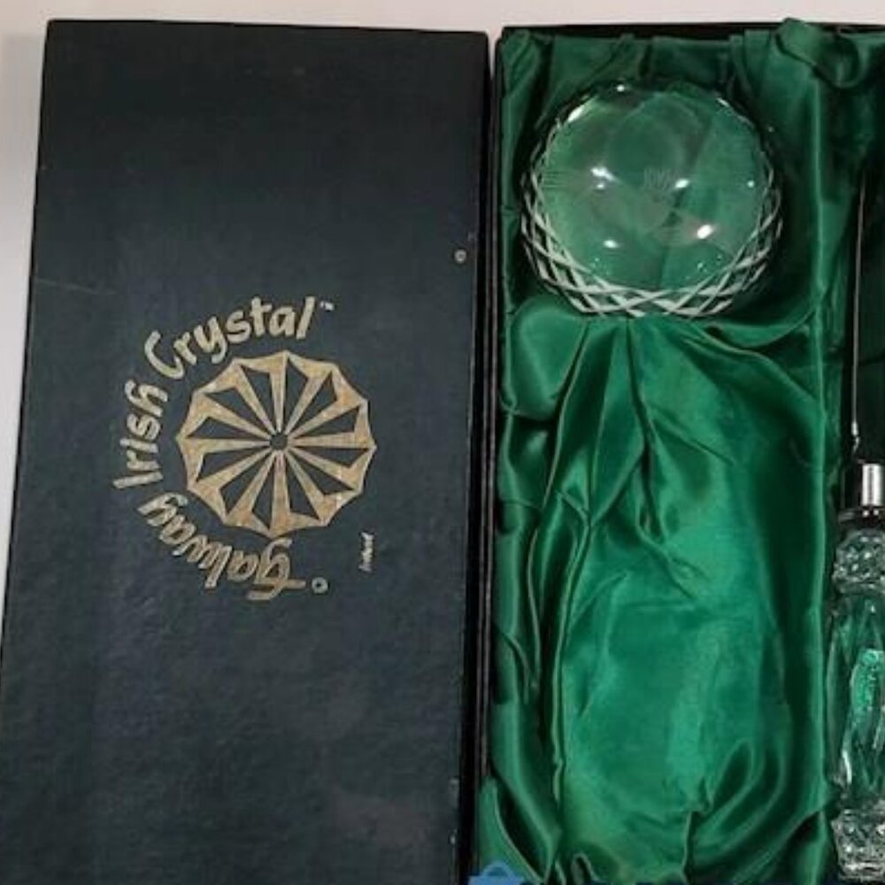 Galway Irish Crystal Claddagh Ring Paperweight/Letter Opener Set